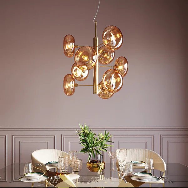 Hängeleuchte Headline Brass - Stahl / Glas - Gold - 9-flammig - Image 2