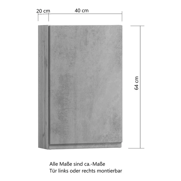 Hängeschrank Roccolo - Matt Grau - Breite: 40 cm - Image 10