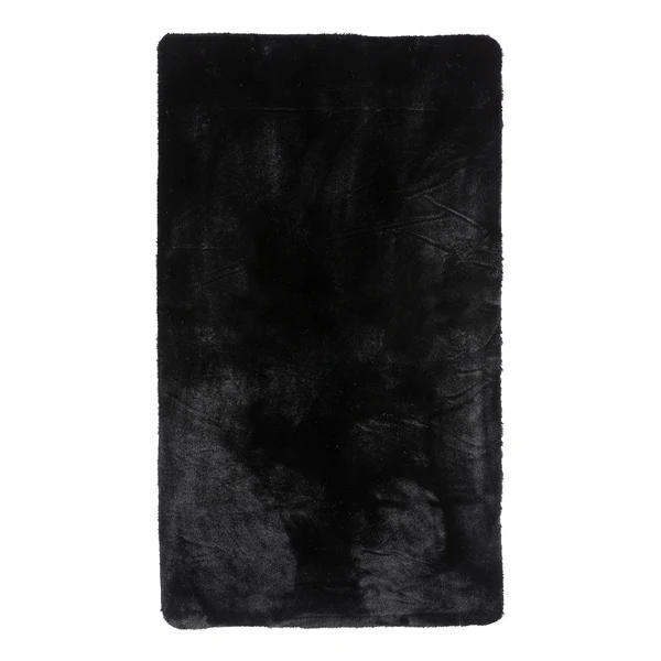 Hochflorteppich Sara I - Polyester - Schwarz - 60 x 90 cm