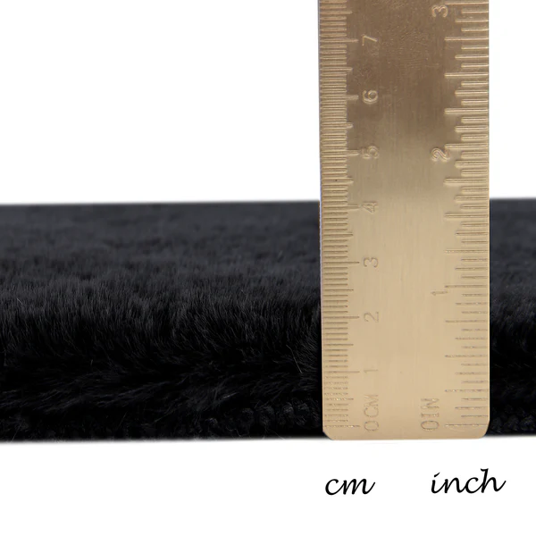 Hochflorteppich Sara I - Polyester - Schwarz - 60 x 90 cm - Image 4