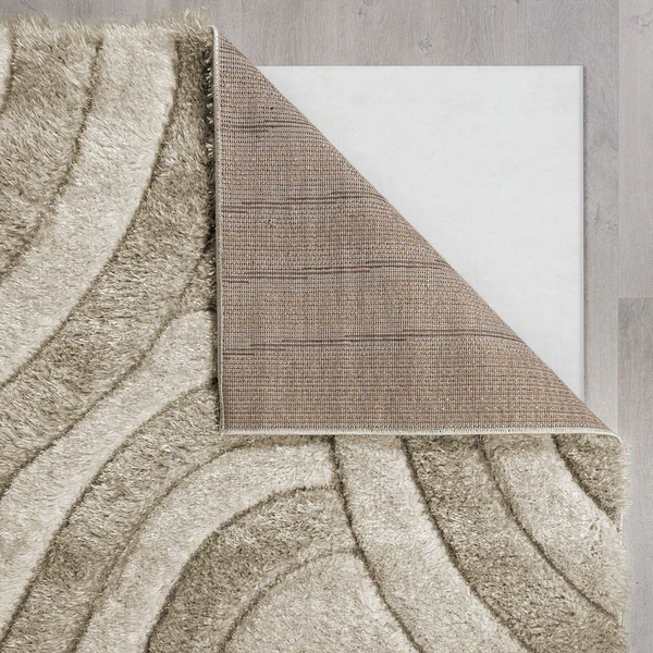 Hochflorteppich Velvet Carved - Recyceltes Polyester - Beige - 80 x 150 cm - Image 3
