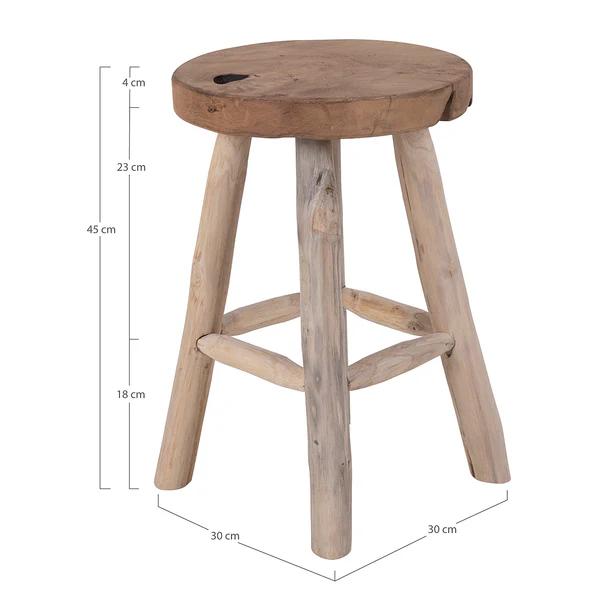 Hocker Kolding - Teakholz Massiv - Image 4