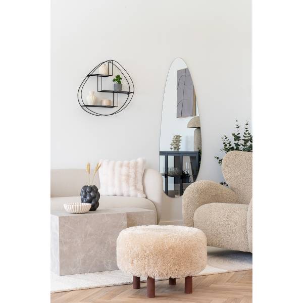 Hocker Moun - Braun - Bouclé - 50 x 36 x 50 cm - Image 4