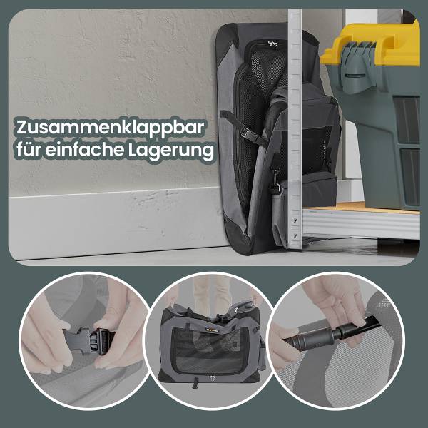 Hundetransportbox Opeti - Stahl / Mischgewebe - Dunkelgrau - Image 5