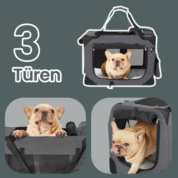 Hundetransportbox Opeti - Stahl / Mischgewebe - Dunkelgrau - Image 6