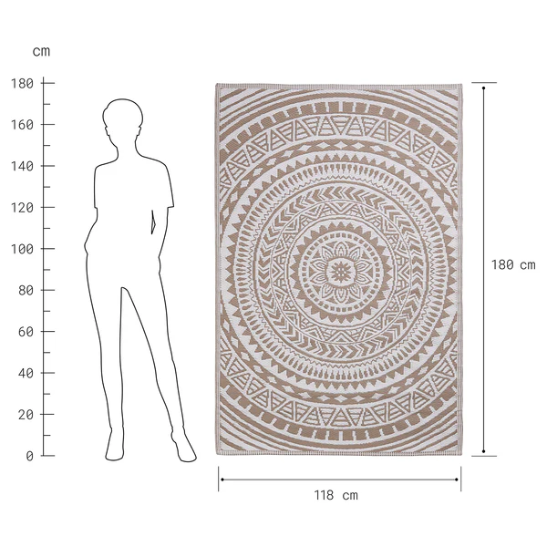 In-/ Outdoorteppich COLOUR CLASH Circles - Polypropylen - Beige - Image 8