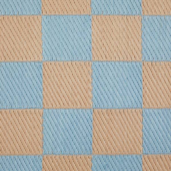 In-/Outdoorteppich COLOUR CLASH Karo - Polypropylen / recyceltes Material - Blau / Beige - 150 x 90 cm - Image 3