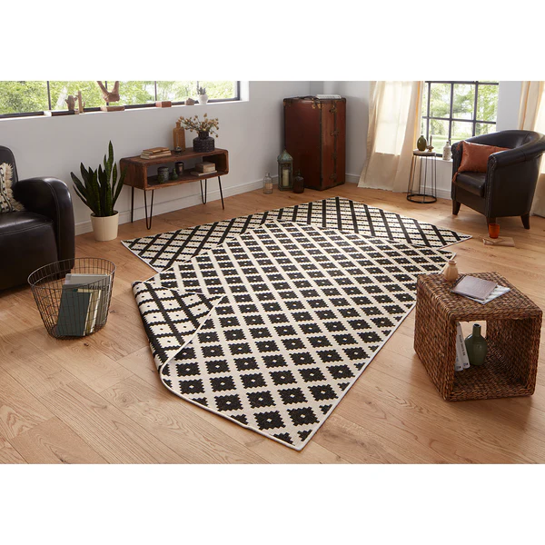 In-/Outdoorteppich Nizza - Polypropylene - Schwarz - 80 x 150 cm - Image 2