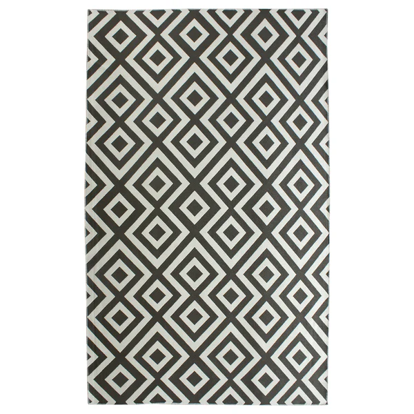 In-/Outdoorteppich Saal - Kunstfaser - Elfenbein / Grau - 80 x 150 cm - Image 4
