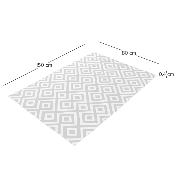 In-/Outdoorteppich Saal - Kunstfaser - Elfenbein / Grau - 80 x 150 cm - Image 9