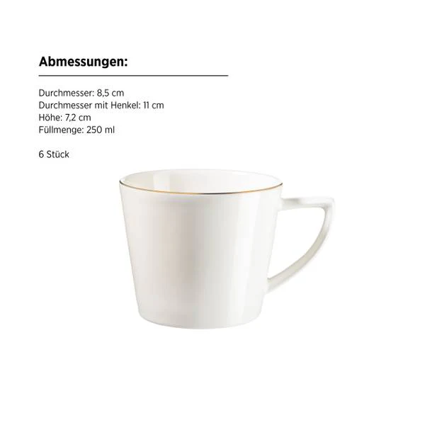 Kaffeeservice Sita 18-teilig - Porzellan - Weiß / Gold - Image 3
