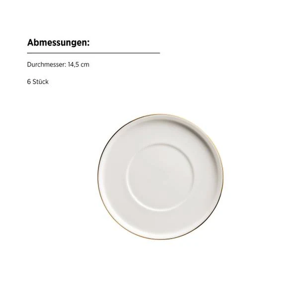 Kaffeeservice Sita 18-teilig - Porzellan - Weiß / Gold - Image 4