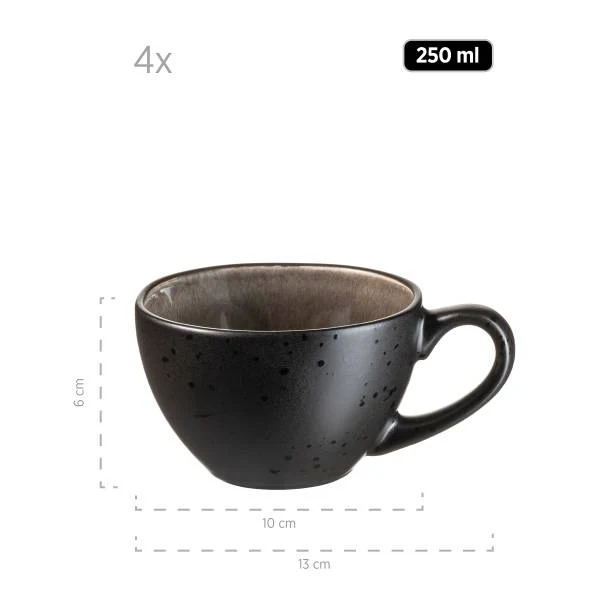 Kaffeetassen Niara Organic 8-teilig - Keramik - Schwarz / Braun - Image 5