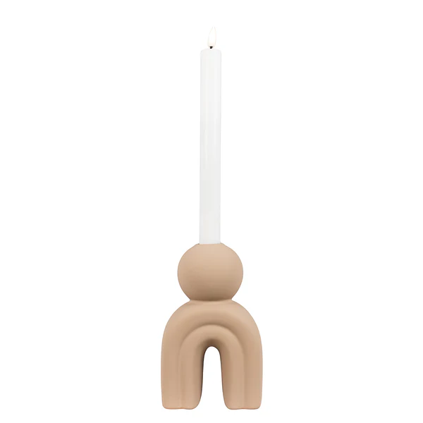 Kerzenhalter Jasike - Keramik - Beige