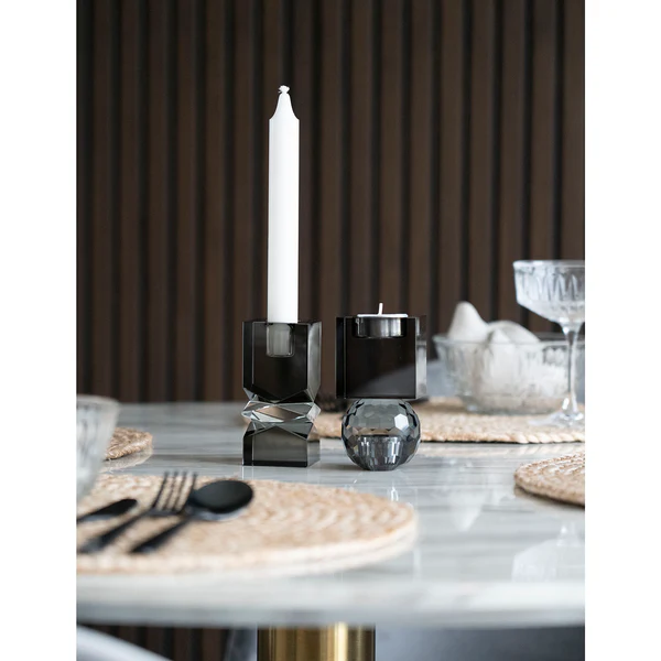 Kerzenhalter Mira - Kristallglas - Grau - Image 4