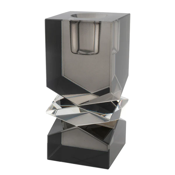 Kerzenhalter Mira - Kristallglas - Grau - Image 6