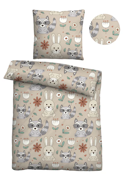 Kinder Feinbiber Bettwäsche Urtti - Baumwolle - Taupe - 135 x 200 cm + Kissen 80 x 80 cm - Image 6