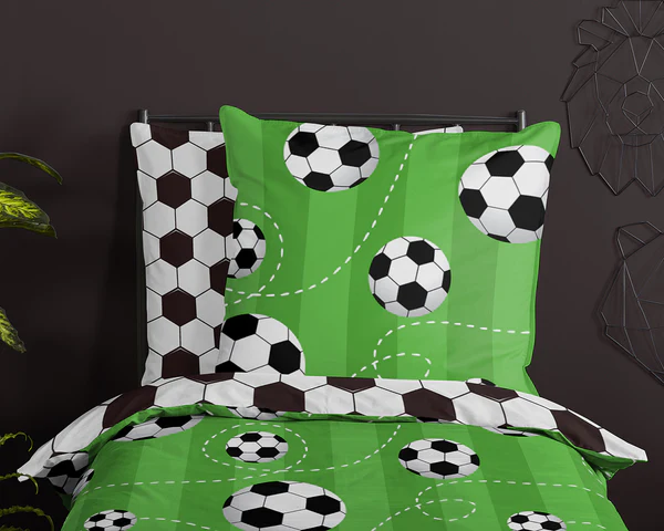 Kinderbettwäsche Soccer - Baumwolle - 135 x 200 cm - Grün - 135 x 200 cm - Image 3