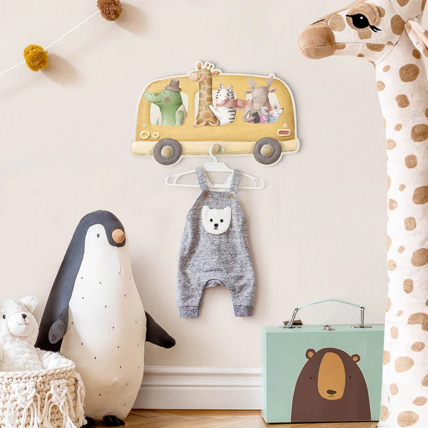 Kindergarderobe Bus voller Tiere - Mehrfarbig - Image 2