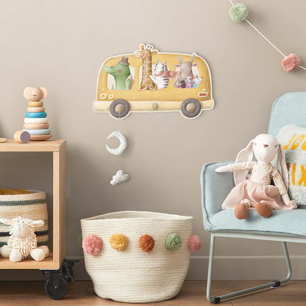Kindergarderobe Bus voller Tiere - Mehrfarbig - Image 3