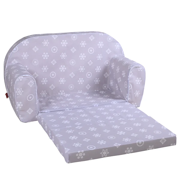 Kindersofa Royal - Webstoff - Grau / Weiß - Image 8