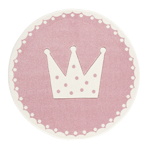 Kinderteppich Crown - Kunstfaser - Babyrosa