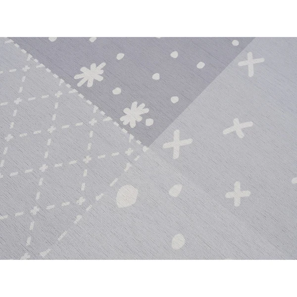 Kinderteppich Patchwork - Polyester / Baumwolle - Hellgrau / Weiß - 90 x 160 cm - Image 3