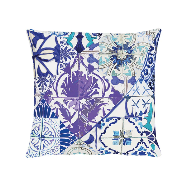 Kissen Summer Garden III - Blau - 48 x 48 cm