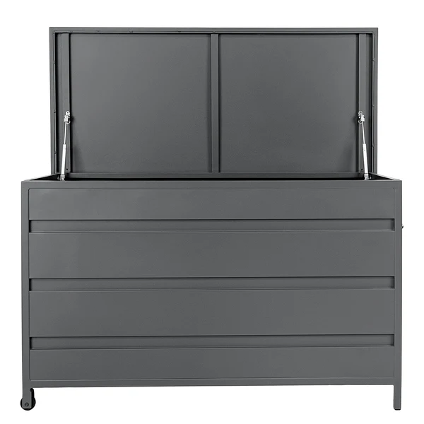Kissenaufbewahrungsbox Cassis - Aluminium - Grau - Breite: 130 cm - Image 3