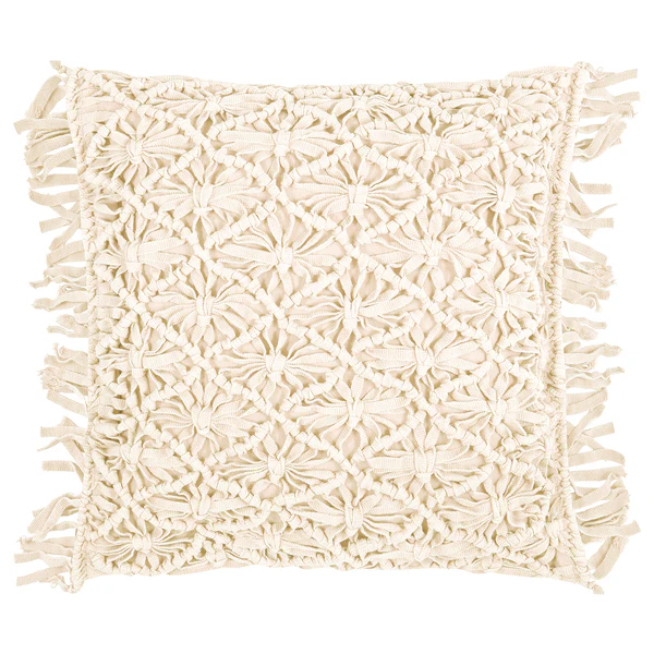 Kissenbezug Fringe - Baumwolle - Creme