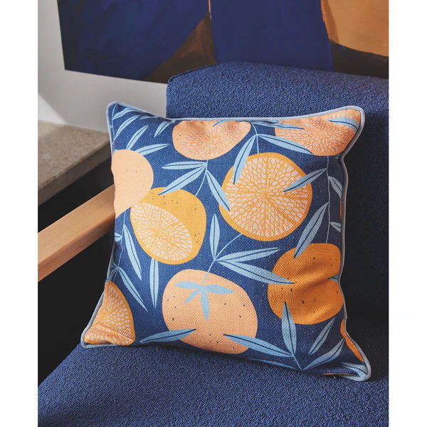 Kissenbezug Oranges - Polyester / Baumwolle - Navy - Image 2