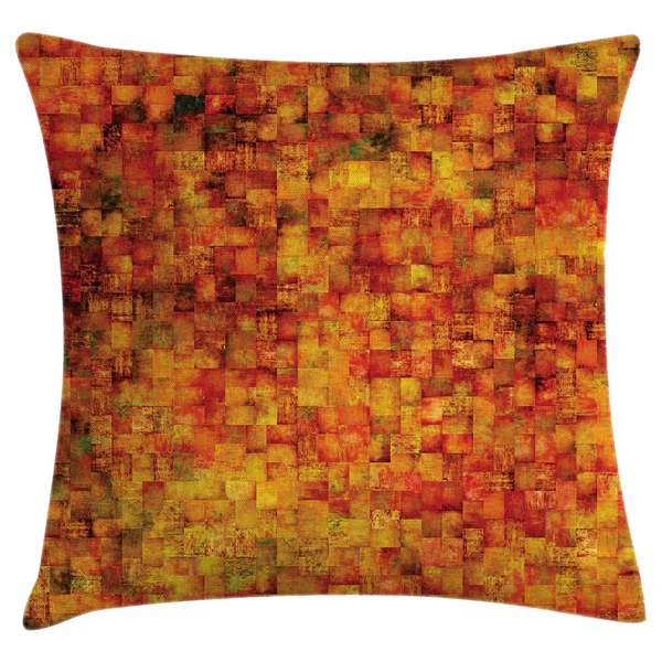 Kissenbezug Vintage Mosaik - Polyester - Orange / Senf - 40 x 40 cm