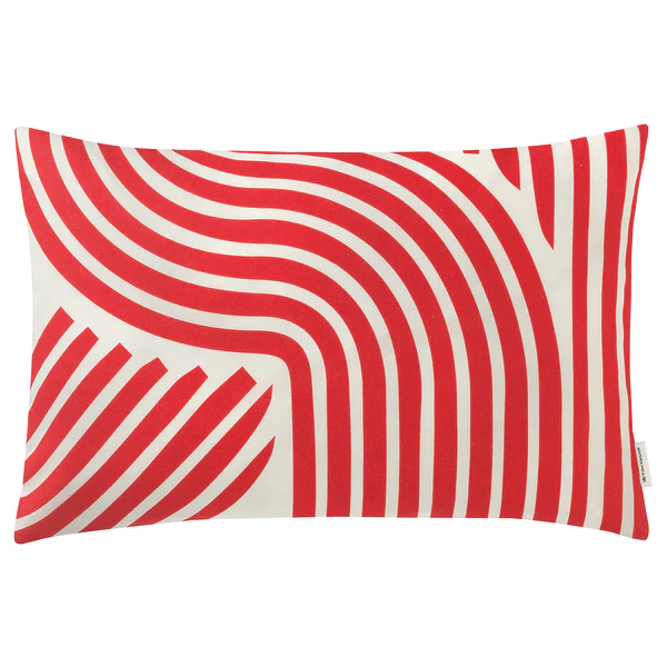 Kissenhülle Organic Waves - Baumwolle - 30 x 50 cm - Rot