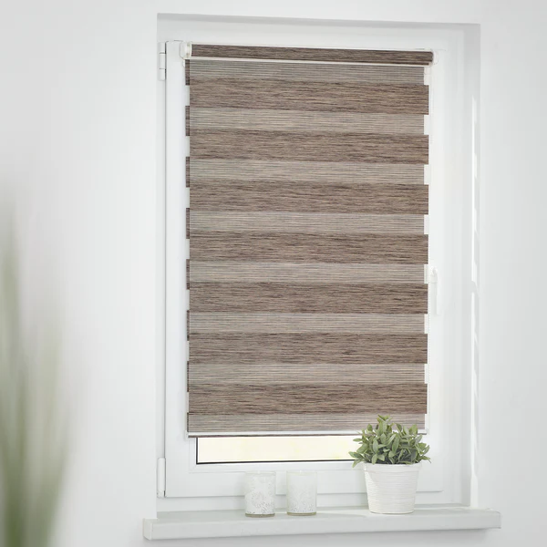 Klemmfix Duo Rollo meliert - Polyester - Hellbraun - 80 x 220 cm - Image 3