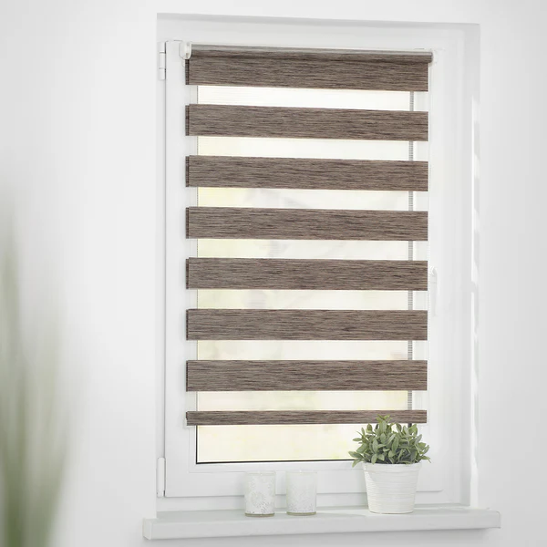 Klemmfix Duo Rollo meliert - Polyester - Hellbraun - 80 x 220 cm - Image 6