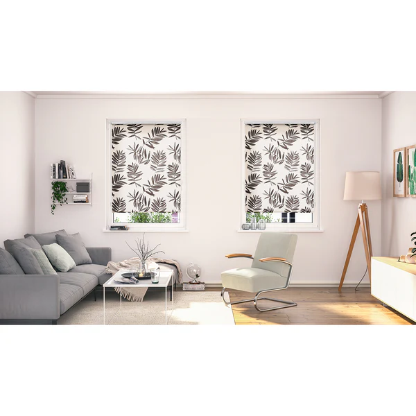 Klemmfix Rollo Black Watercolor Branches - Polyester - Schwarz - 80 x 150 cm - Image 2