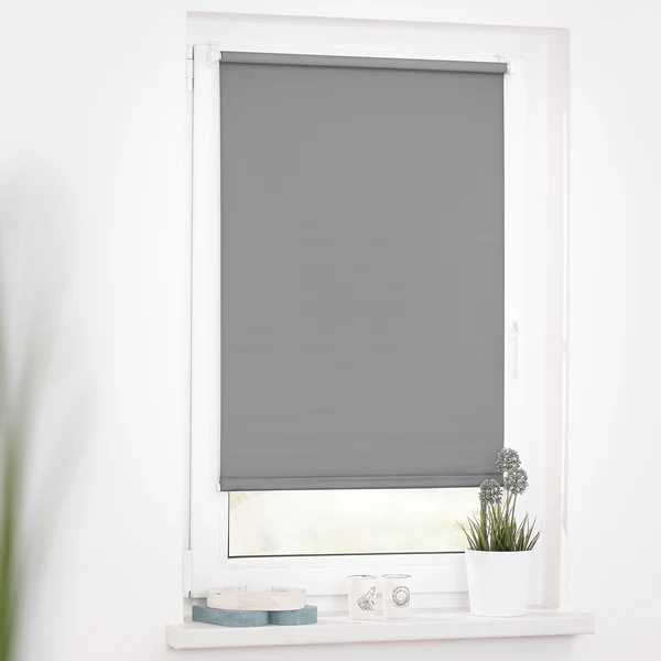 Klemmfix-Rollo Clanes - Polyester - Grau - 80 x 200 cm - Image 3
