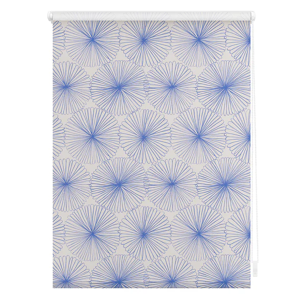 Klemmfix Rollo Flower Wheel - Polyester - Blau - 60 x 150 cm