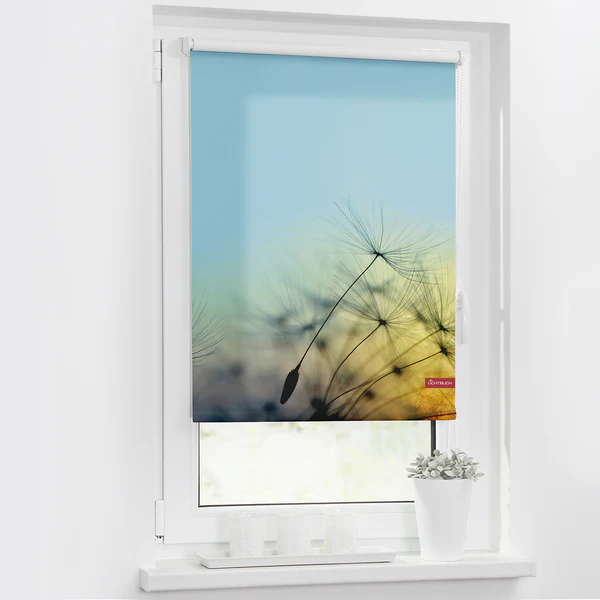Klemmfix-Rollo Pusteblume - Webstoff - Hellblau - 60 x 150 cm - Image 2