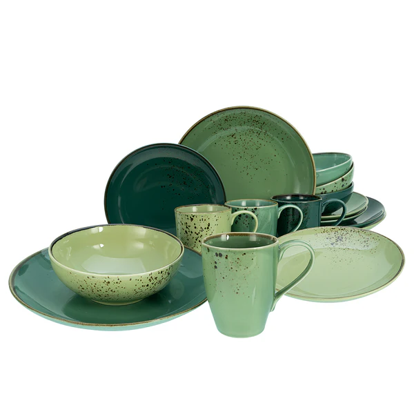 Kombiservice Nature Collection - Steinzeug - 16-teilig - Grün