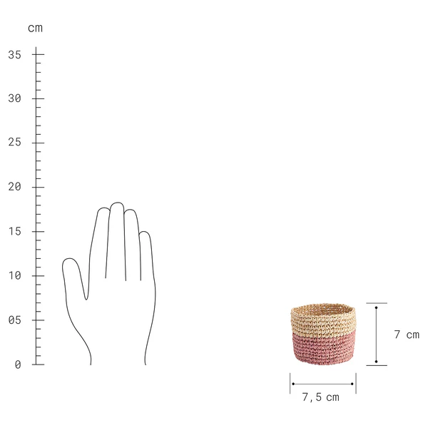 Korb ISALO - Raffia - Rosa - Image 5