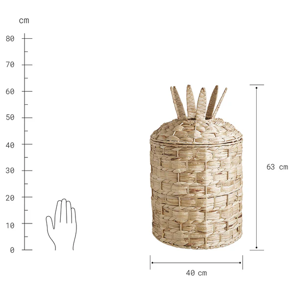 Korb PINEAPPLE - Aluminium / Papier - Natur - Höhe: 63 cm - Image 8