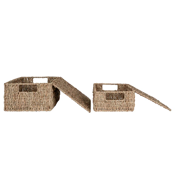 Korb Voneso mit Deckel 2er-Set - Seegras - Image 3
