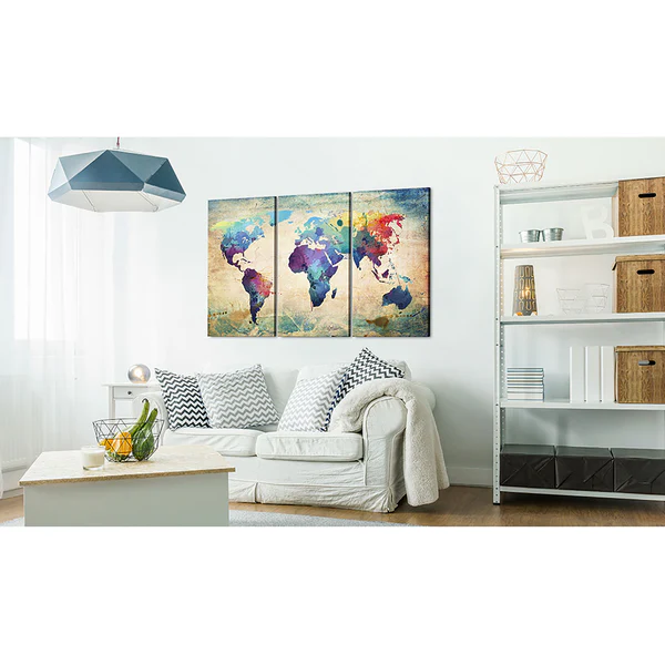 Korkbild Rainbow Map - Kork - Mehrfarbig - 120 x 80 cm - Image 2