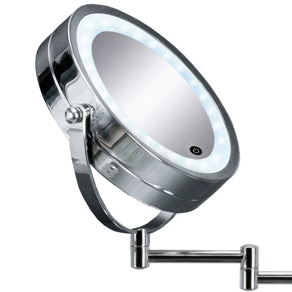 Kosmetikspiegel Lumi - Chrom / Spiegelglas - Silber - Image 4