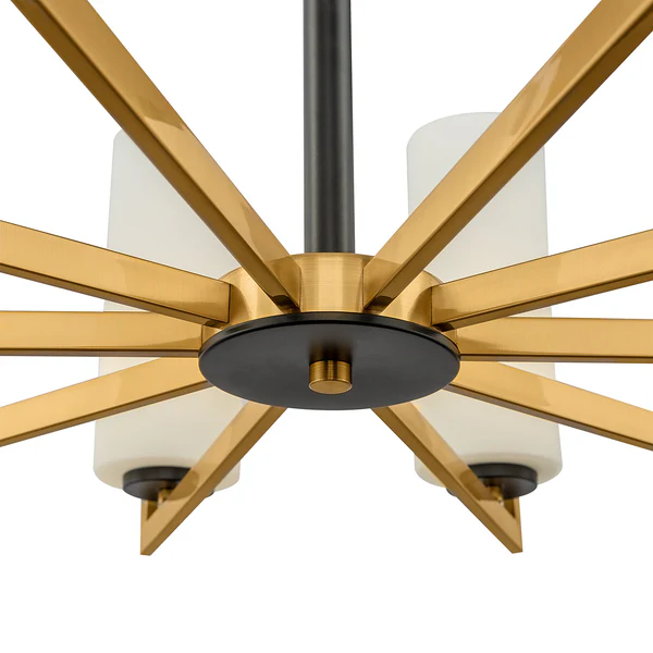 Kronleuchter Fortano - Milchglas / Mischmetall - 10-flammig - Flammenanzahl: 10 - Image 4
