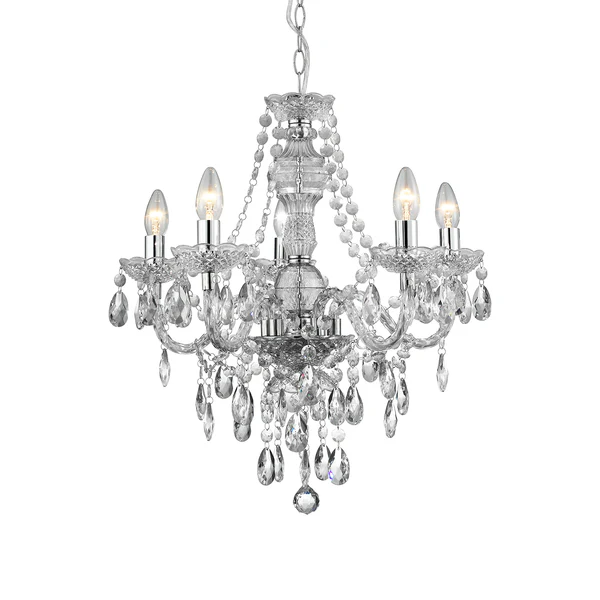 Kronleuchter Marie Therese II - Acryl / Stahl - 5-flammig