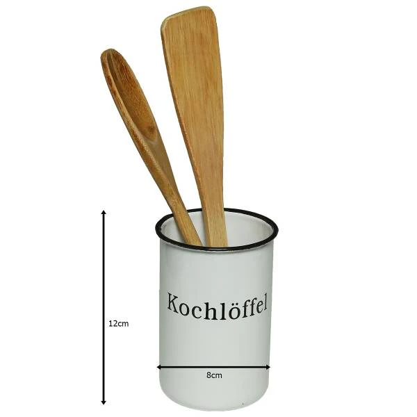 Küchenutensilienhalter Bakye - Emaille - Weiß - Image 5