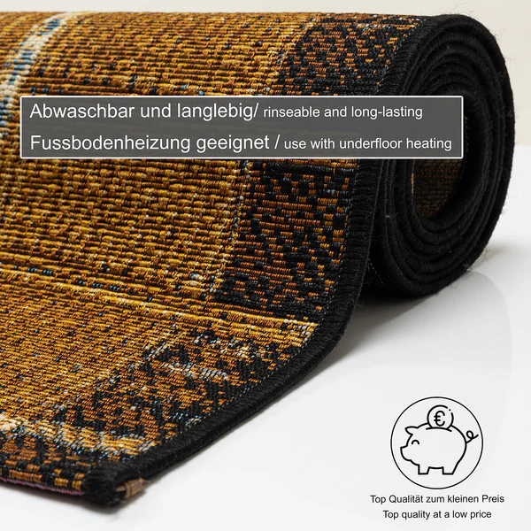 Kurzflorteppich Aurora 038 - Kunstfaser - Gold - 80 x 165 cm - Image 3