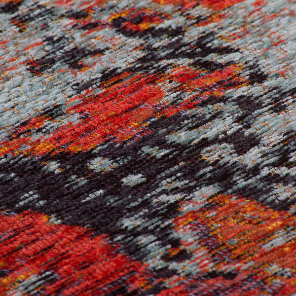 Kurzflorteppich Blaze Fire - Mischgewebe - Grau / Rot - 155 x 230 cm - Image 4